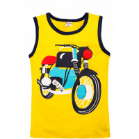 20-110201 "Moto" Майка для мальчика, 3-7 лет, желтый 20-110201 "Moto" Майка для мальчика, 3-7 лет, желтый