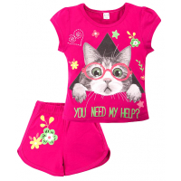 20-202201 "Cat" Костюм для девочки, 4-8 лет, малиновый 20-202201 "Cat" Костюм для девочки, 4-8 лет, малиновый