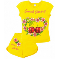 20-202208 "Cherry" Костюм для девочки, 4-8 лет, желтый 20-202208 "Cherry" Костюм для девочки, 4-8 лет, желтый