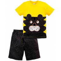 20-35101 "Funny" Костюм для мальчика, 1-4 года, желтый\антрамеланж 20-35101 "Funny" Костюм для мальчика, 1-4 года, желтый\антрамеланж