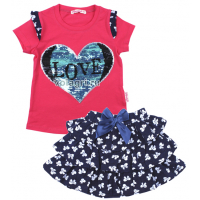 20-98803 "HEART" Комплект с юбкой, 3-7 лет, малиновый 20-98803 "HEART" Комплект с юбкой, 3-7 лет, малиновый