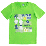 15-590201 "Super Cool" футболка для девочек 5-9 лет, салатовый 15-590201 "Super Cool" футболка для девочек 5-9 лет, салатовый