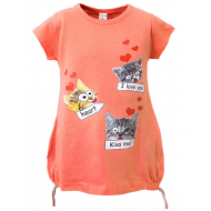 47-37815 Туника для девочки, 3-7 лет, коралл 47-37815 Туника для девочки, 3-7 лет, коралл