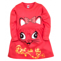 05-0624 "Kitty" Платье для девочки, интерлок, 3-7 лет, коралловый 05-0624 "Kitty" Платье для девочки, интерлок, 3-7 лет, коралловый