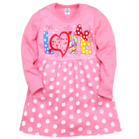 05-0625 "Love" Платье для девочки, интерлок, 3-7 лет, розовый 05-0625 "Love" Платье для девочки, интерлок, 3-7 лет, розовый