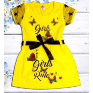 47-06373 "Girls Rule" Платье для девочки, 2-5 лет, желтый 47-06373 "Girls Rule" Платье для девочки, 2-5 лет, желтый
