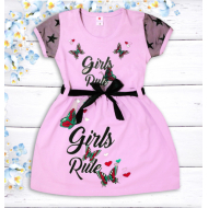 47-06374 "Girls Rule" Платье для девочки, 2-5 лет, св-розовый 47-06374 "Girls Rule" Платье для девочки, 2-5 лет, св-розовый