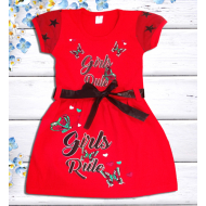 47-06377 "Girls Rule" Платье для девочки, 2-5 лет, красный 47-06377 "Girls Rule" Платье для девочки, 2-5 лет, красный