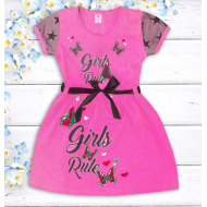 47-06369 "Girls Rule" Платье для девочки, 2-5 лет, малиновый 47-06369 "Girls Rule" Платье для девочки, 2-5 лет, малиновый