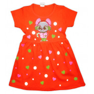 09-37813 Платье для девочки, 3-7 лет, коралловый 09-37813 Платье для девочки, 3-7 лет, коралловый