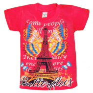 09-580202 "Paris" Футболка для девочки, 5-8 лет, рубин 09-580202 "Paris" Футболка для девочки, 5-8 лет, рубин