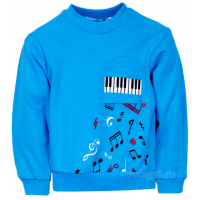10-141135 "Music" Толстовка с нашивкой, 1-4 года, голубой 10-141135 "Music" Толстовка с нашивкой, 1-4 года, голубой
