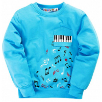 10-141135 "Music" Толстовка с нашивкой, 1-4 года, бирюза 10-141135 "Music" Толстовка с нашивкой, 1-4 года, бирюза