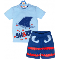 10-142173 "SHARK" Комплект для мальчика, 1-4 года, голубой\синий 10-142173 "SHARK" Комплект для мальчика, 1-4 года, голубой\синий