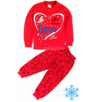 10-14824201 "LOVE" Пижама с начесом, 1-4 года 10-14824201 "LOVE" Пижама с начесом, 1-4 года