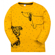 11-141160 "Drawn dog" Лонгслив для мальчика, 1-4 года, горчичный 11-141160 "Drawn dog" Лонгслив для мальчика, 1-4 года, горчичный