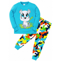 11-148143 "Panda" Пижама для мальчика 1-4 года, бирюзовый 11-148143 "Panda" Пижама для мальчика 1-4 года, бирюзовый