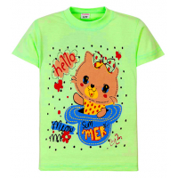 11-250202 "Hello surprise" Футболка для девочки, 2-5 лет, салатовый 11-250202 "Hello surprise" Футболка для девочки, 2-5 лет, салатовый