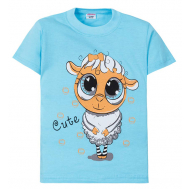11-250204 "Eyed lamb" Футболка для девочки, 2-5 лет, туркуаз 11-250204 "Eyed lamb" Футболка для девочки, 2-5 лет, туркуаз