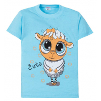 11-250204 "Eyed lamb" Футболка для девочки, 2-5 лет, туркуаз 11-250204 "Eyed lamb" Футболка для девочки, 2-5 лет, туркуаз