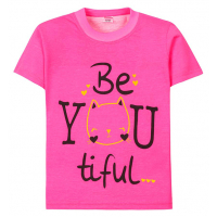11-250205 "Be you tiful" Футболка для девочки, 2-5 лет, ультр-розовый 11-250205 "Be you tiful" Футболка для девочки, 2-5 лет, ультр-розовый