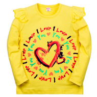 11-371203 "LOVE" Джемпер для девочки, 3-7 лет, желтый 11-371203 "LOVE" Джемпер для девочки, 3-7 лет, желтый