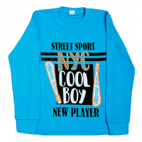 11-581102 "Cool boy" джемпер, интерлок, 5-8 лет, бирюза 11-581102 "Cool boy" джемпер, интерлок, 5-8 лет, бирюза