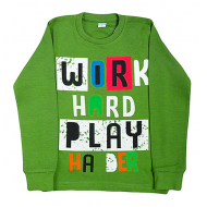 11-581104 "Work Hard" джемпер, интерлок, 5-8 лет, травяной 11-581104 "Work Hard" джемпер, интерлок, 5-8 лет, травяной