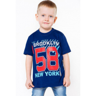 11-580104 "58" Футболка для мальчика, 6-9 лет, т-синий 11-580104 "58" Футболка для мальчика, 6-9 лет, т-синий