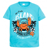 11-580106 "Island" Футболка для мальчика, 6-9 лет, бирюза 11-580106 "Island" Футболка для мальчика, 6-9 лет, бирюза