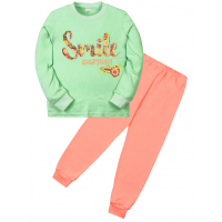 11-588257 "Smile" Пижама для девочки, 5-8 лет, ментол\коралловый 11-588257 "Smile" Пижама для девочки, 5-8 лет, ментол\коралловый