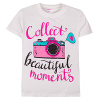 11-690202 "Beautiful moment" футболка для девочек, 6-9 лет, белый 11-690202 "Beautiful moment" футболка для девочек, 6-9 лет, белый