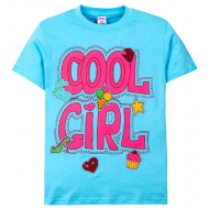 11-690204 "Cool girl" футболка для девочек, 6-9 лет, туркуаз 11-690204 "Cool girl" футболка для девочек, 6-9 лет, туркуаз