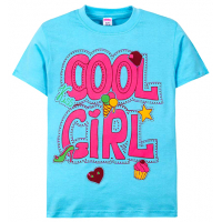 11-690204 "Cool girl" футболка для девочек, 6-9 лет, туркуаз 11-690204 "Cool girl" футболка для девочек, 6-9 лет, туркуаз