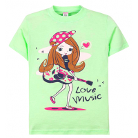 11-690205 "Love music" футболка для девочек, 6-9 лет, салатовый 11-690205 "Love music" футболка для девочек, 6-9 лет, салатовый