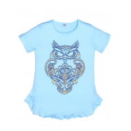 11-696102 "Owl" Платье-туника, 6-9 лет, бирюза 11-696102 "Owl" Платье-туника, 6-9 лет, бирюза