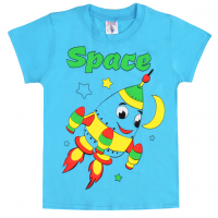 15-140143 "Space" Футболка для мальчика, 1-4 года, бирюза 15-140143 "Space" Футболка для мальчика, 1-4 года, бирюза