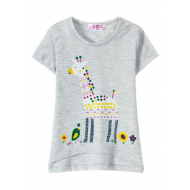 12-140214 "Giraffe" Футболка для девочки, 1-4 года, меланж 12-140214 "Giraffe" Футболка для девочки, 1-4 года, меланж