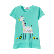 12-140215 "Giraffe" Футболка для девочки, 1-4 года, мята 12-140215 "Giraffe" Футболка для девочки, 1-4 года, мята