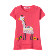 12-140217 "Giraffe" Футболка для девочки, 1-4 года, фуксия 12-140217 "Giraffe" Футболка для девочки, 1-4 года, фуксия