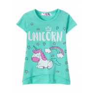 12-140227 "Unicorn" Футболка для девочки, 1-4 года, мята 12-140227 "Unicorn" Футболка для девочки, 1-4 года, мята