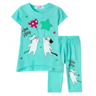12-37209-1 "I love" Комплект футболка-юбка, 3-7 лет, ментол 12-37209-1 "I love" Комплект футболка-юбка, 3-7 лет, ментол