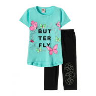 12-3788-1 "Butterfly" Комплект футболка-бриджи, 3-7 лет, мята 12-3788-1 "Butterfly" Комплект футболка-бриджи, 3-7 лет, мята