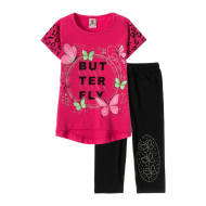 12-3788-3 "Butterfly" Комплект футболка-бриджи, 3-7 лет, малиновый 12-3788-3 "Butterfly" Комплект футболка-бриджи, 3-7 лет, малиновый