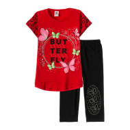 12-3788-5 "Butterfly" Комплект футболка-бриджи, 3-7 лет, гранат 12-3788-5 "Butterfly" Комплект футболка-бриджи, 3-7 лет, гранат