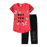 12-3788-6 "Butterfly" Комплект футболка-бриджи, 3-7 лет, коралл 12-3788-6 "Butterfly" Комплект футболка-бриджи, 3-7 лет, коралл