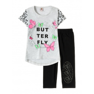 12-3788-9 "Butterfly" Комплект футболка-бриджи, 3-7 лет, меланж 12-3788-9 "Butterfly" Комплект футболка-бриджи, 3-7 лет, меланж