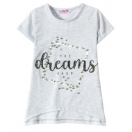 12-59204-2 "Dreams" Футболка для девочки, 5-9 лет, меланж 12-59204-2 "Dreams" Футболка для девочки, 5-9 лет, меланж