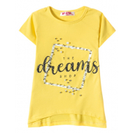 12-59204-4 "Dreams" Футболка для девочки, 5-9 лет, жёлтый 12-59204-4 "Dreams" Футболка для девочки, 5-9 лет, жёлтый