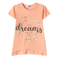 12-59204-5 "Dreams" Футболка для девочки, 5-9 лет, коралл 12-59204-5 "Dreams" Футболка для девочки, 5-9 лет, коралл